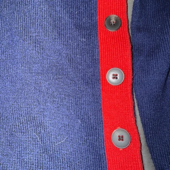 Boden Navy Sweater with Red Side Panels - Picture 3 of 4